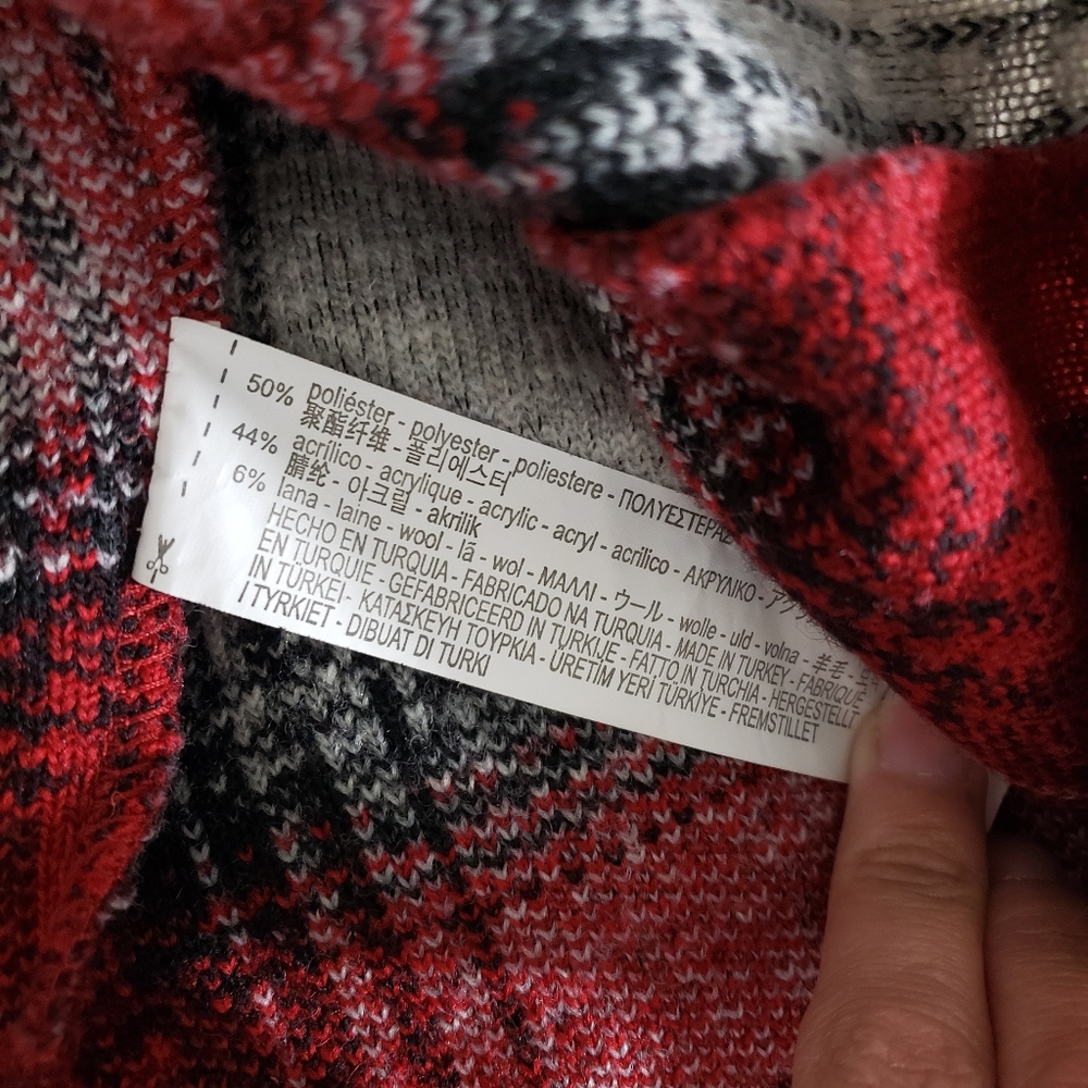 Zara Women's Wool Blend Plaid Check Oversized Sweater Top Sz Small - Picture 8 of 8